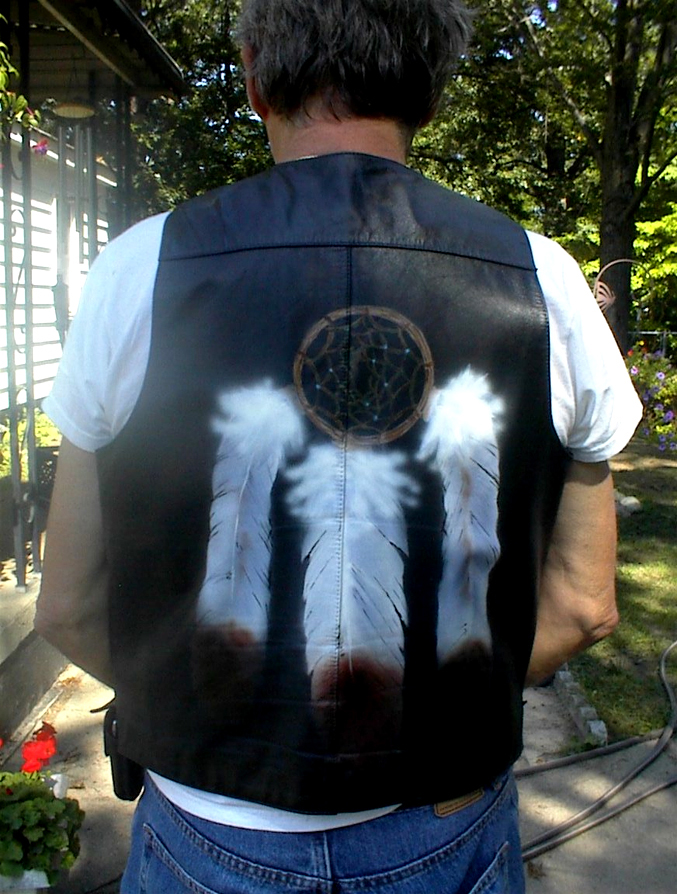 Leather Biker Vest by Vicki Krinke