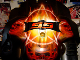 Terry Youngheim's Flames Skull Airbrushing Art 1