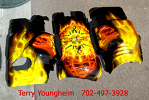 Terry Youngheim's Real Flames Skull Airbrushing Art 2