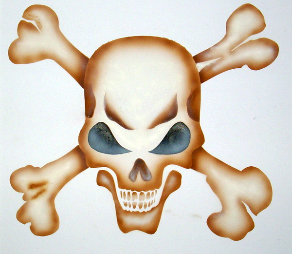 Skull & Crossbones Airbrush Art by Lee Matthews