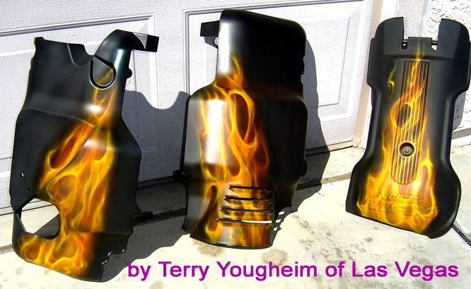 Real Flames True Fire Flames Motorcycle engine covers by Terry Youngheim of Las Vegas Photo 1
