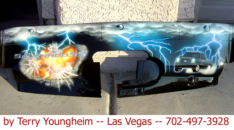 Lightning Storm airbrushed art by Terry Youngheim