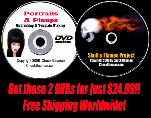Portraits/Pinups DVD and Skull/Flames DVD