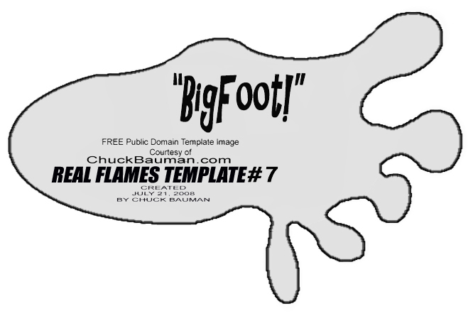 FREE Realistic Flames Stencil Template-7 BigFoot Template